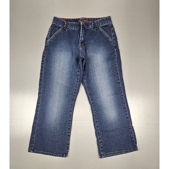 Nautica Jeans Womens Size 12 Wide Leg Mid‎ Rise Dark Wash Denim. - Picture 1 of 9